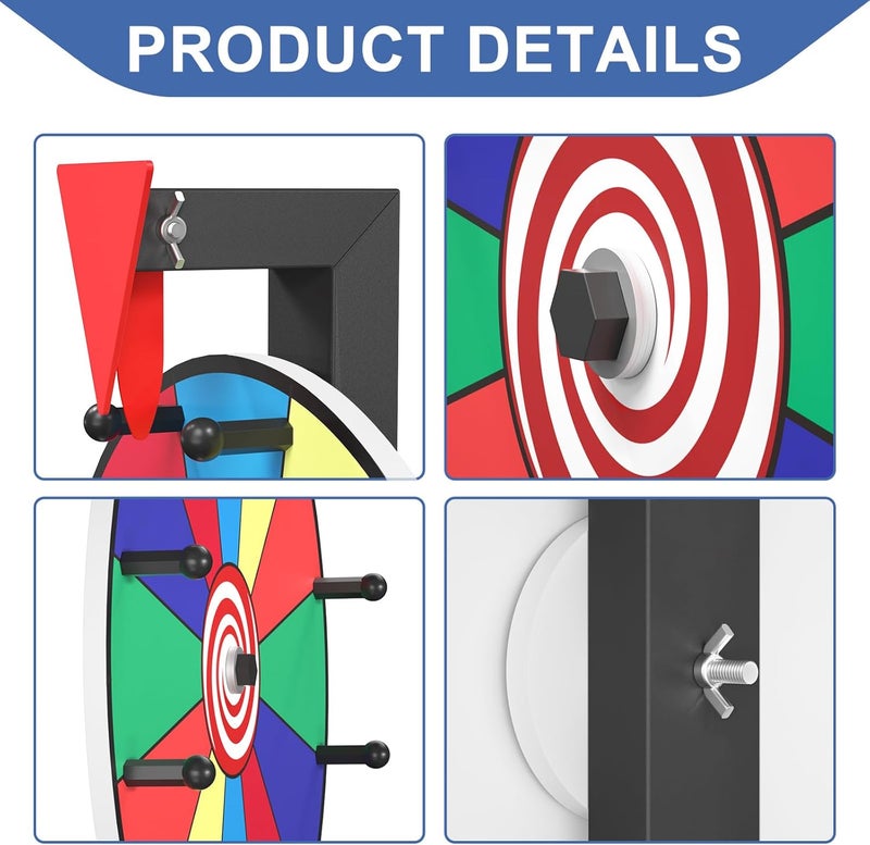 Retbtnm 12 Inch Prize Wheel, 12 Slots Color Spinning Wheel with Diamond Base, Heavy Duty Tabletop Spinner Wheel Includes Dry Erase Marker & Eraser for Parties, Rewards & Classroom Activities - Image 4
